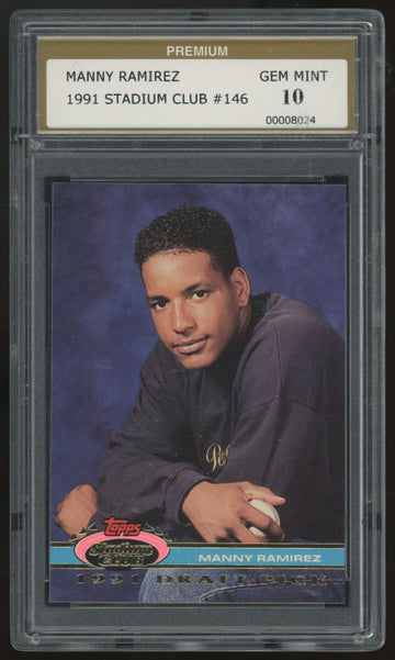 1991 Stadium Club Manny Ramirez RC Draft Pick #146 PSG 10