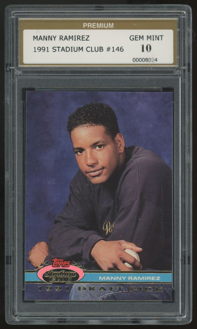 1991 Stadium Club Manny Ramirez RC Draft Pick #146 PSG 10