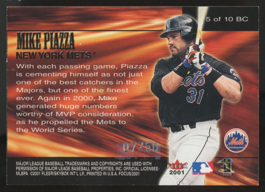2001 Fleer Focus Mike Piazza Bat Company /50 #5