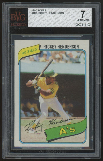 1980 Topps Rickey Henderson RC #482 BVG 7 *102