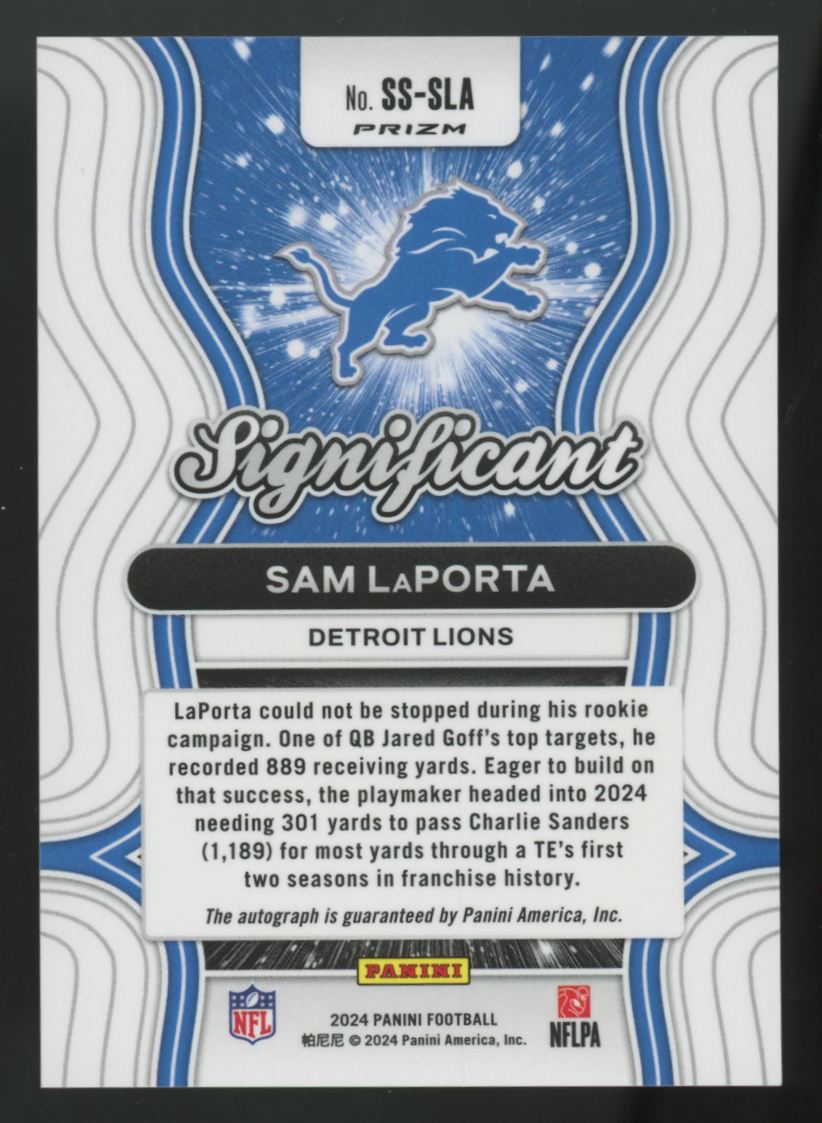2024 Panini Prizm Sam LaPorta Significant Auto #SS-SLA