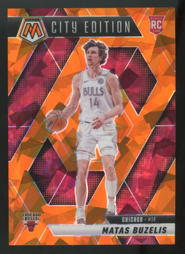 2024-25 Panini Mosaic Matas Buzelis RC City Edition Orange Ice /49 #273