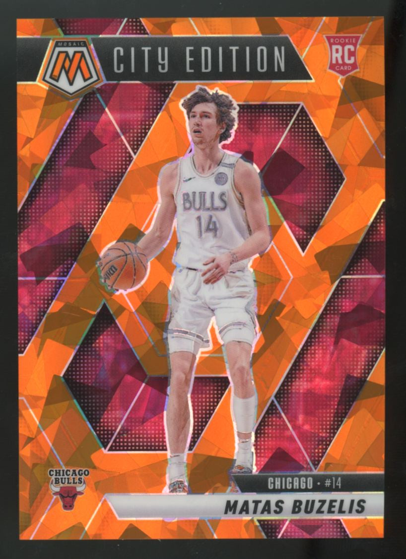 2024-25 Panini Mosaic Matas Buzelis RC City Edition Orange Ice /49 #273