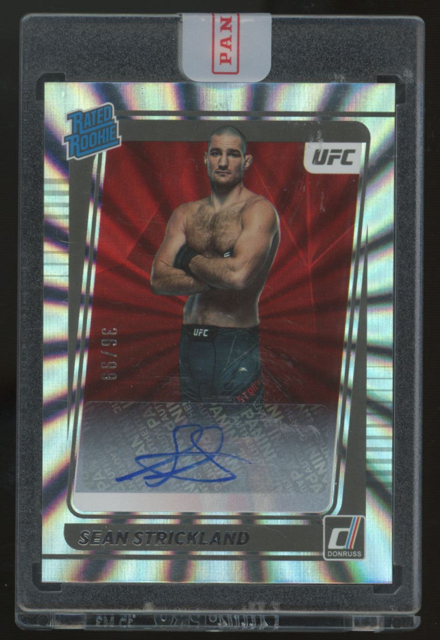 2022 Donruss UFC Sean Strickland Rated Rookie Laser Holo Auto /99 #206