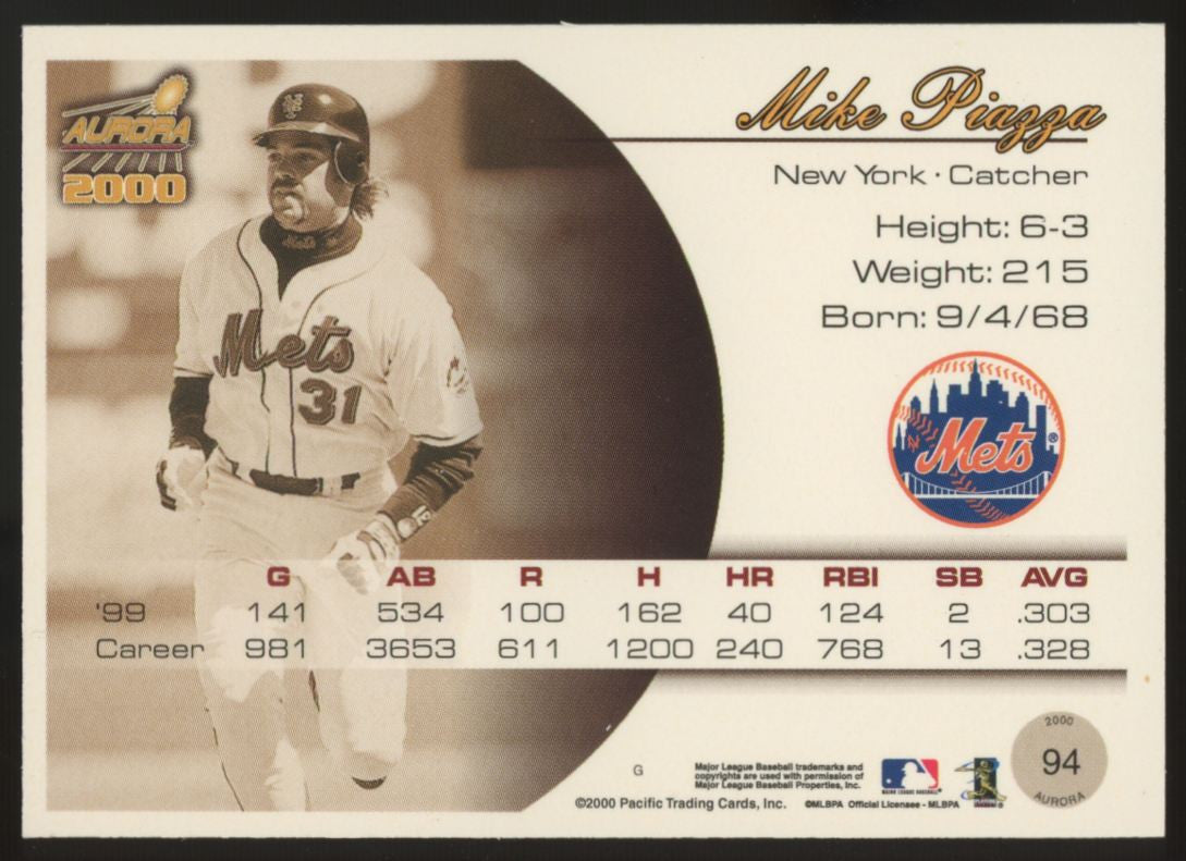 2000 Pacific Aurora Mike Piazza White Premiere Date /52 #94