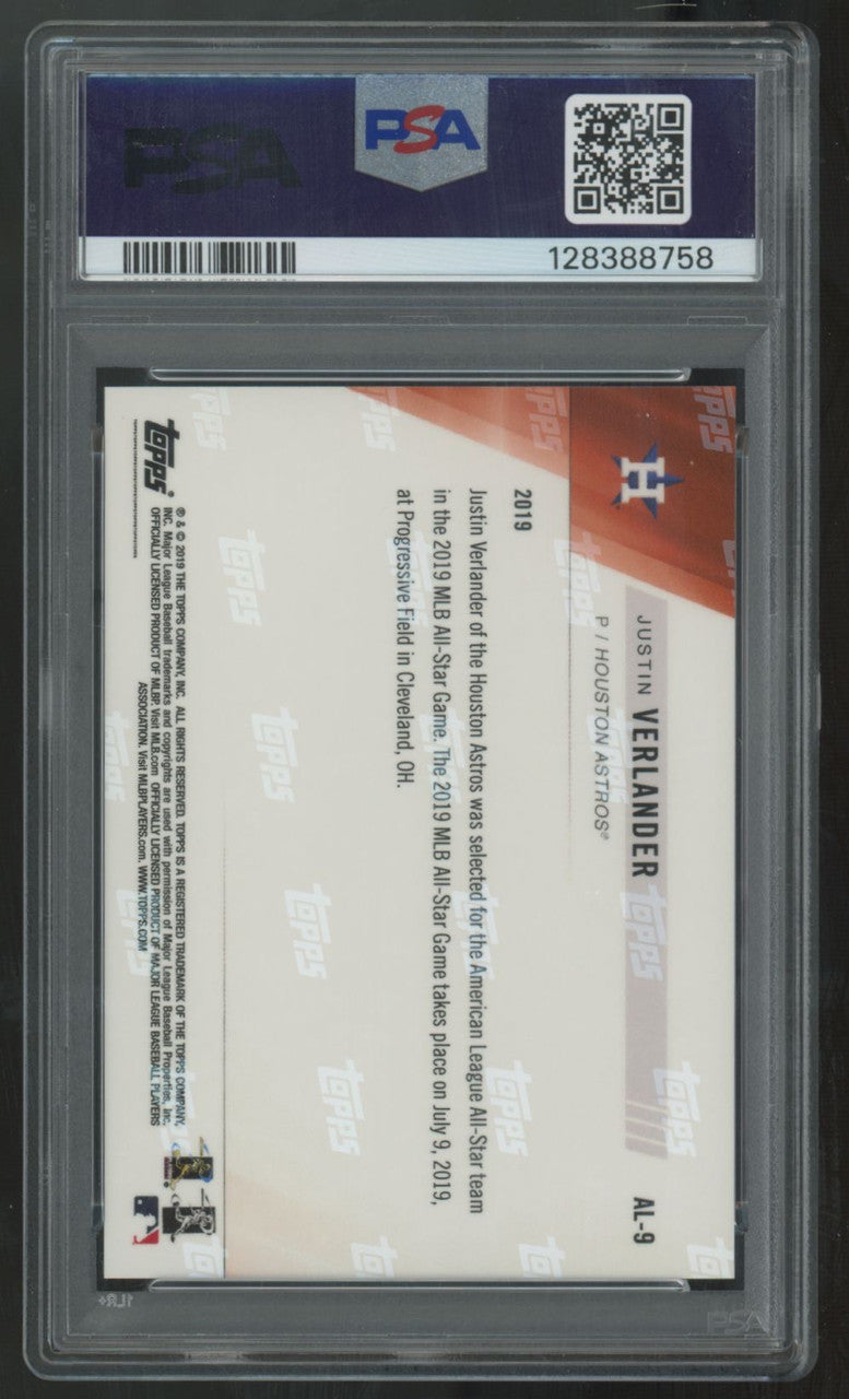 2019 Topps Now Justin Verlander American League All-Star Game #AL-9 PSA 10
