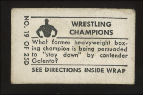 1948 Topps Magic Primo Carnera Wrestling Champions #19 Poor