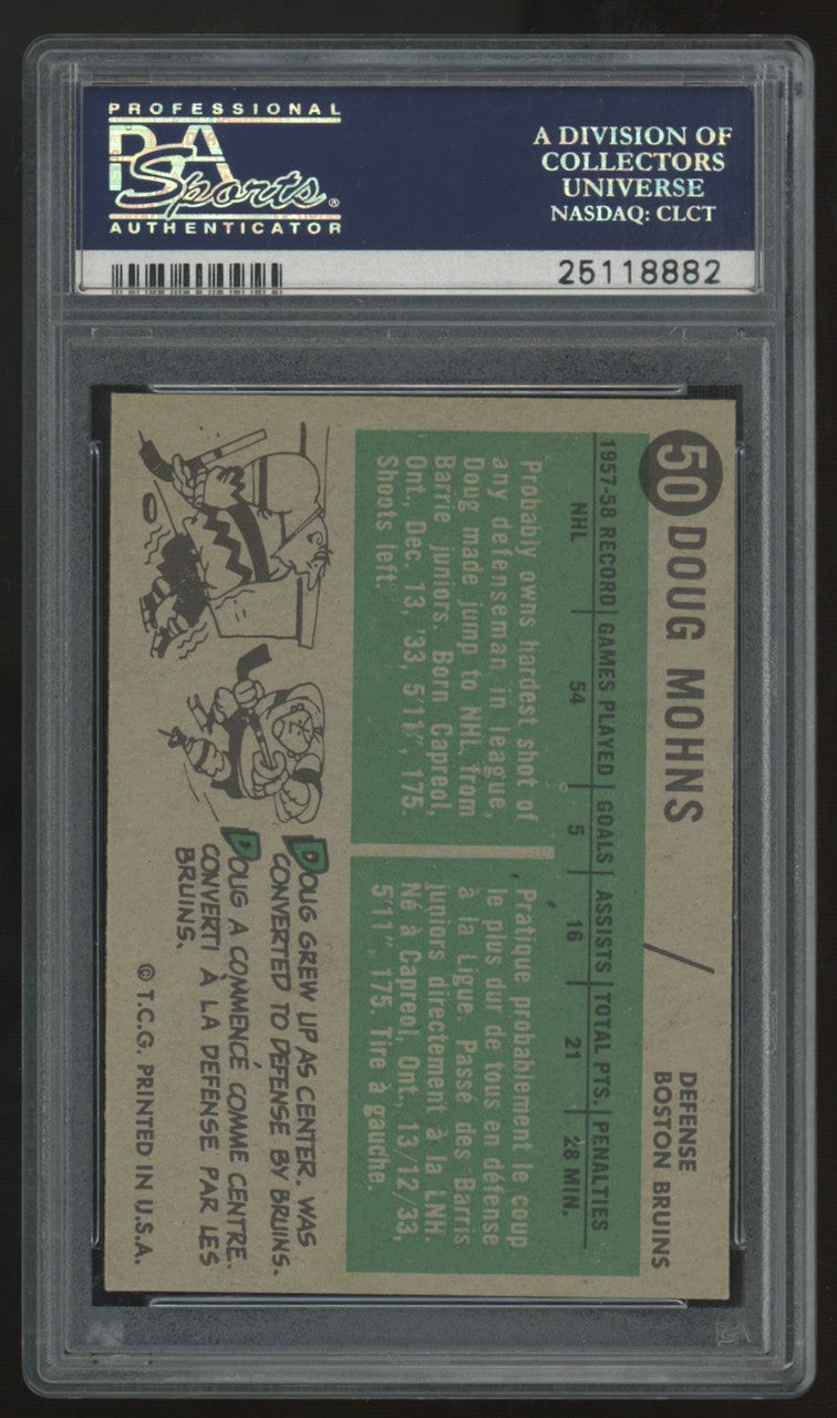 1958-59 Topps Doug Mohns #50 PSA 7