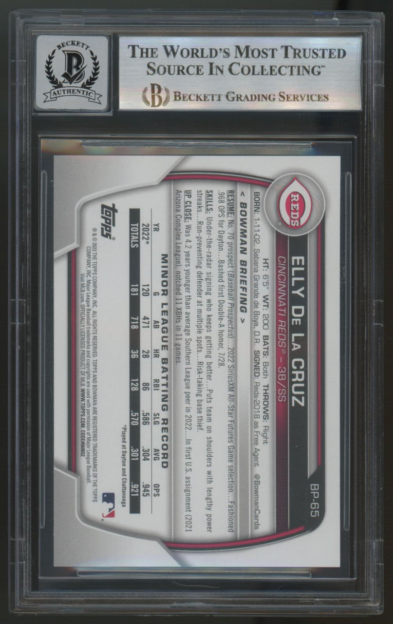 2023 Bowman Baseball Elly De La Cruz Prospect #BP-65 Signed Auto BAS
