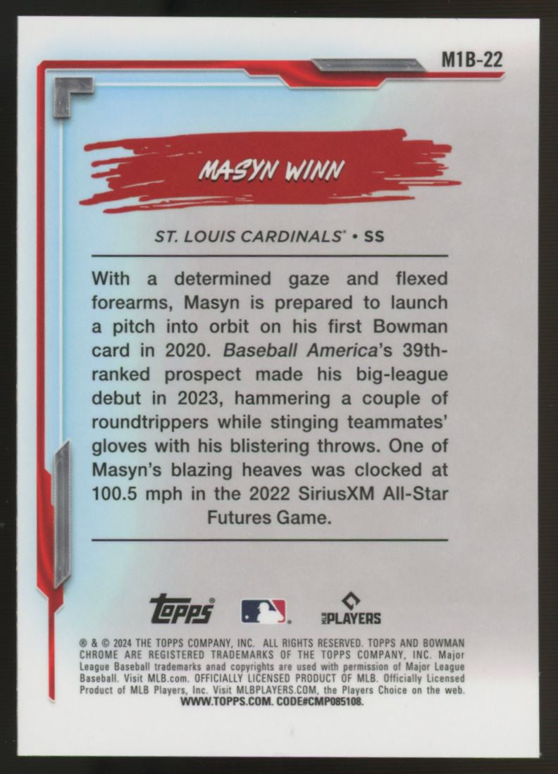 2024 Bowman Chrome Masyn Winn My 1st RC Mini Diamonds /150 #M1B-22