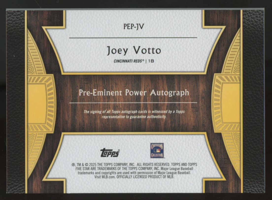 2025 Topps Five Star Joey Votto Pre-Eminent Power Auto /25 #PEP-JV