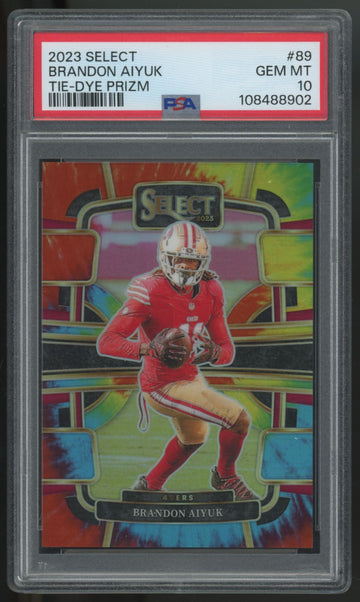 2023 Panini Select Brandon Aiyuk Concourse Tie-Dye Prizm /25 #89 PSA 10