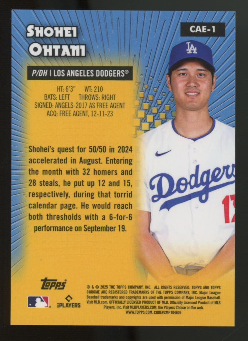 2025 Topps Chrome Shohei Ohtani All-Etch Black Mojo /10 #CAE-1