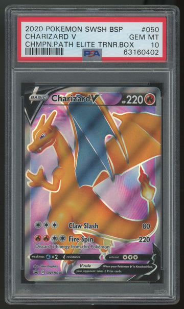 2020 Pokemon Charizard V Champions Path ETB Promo #050 PSA 10 (B)