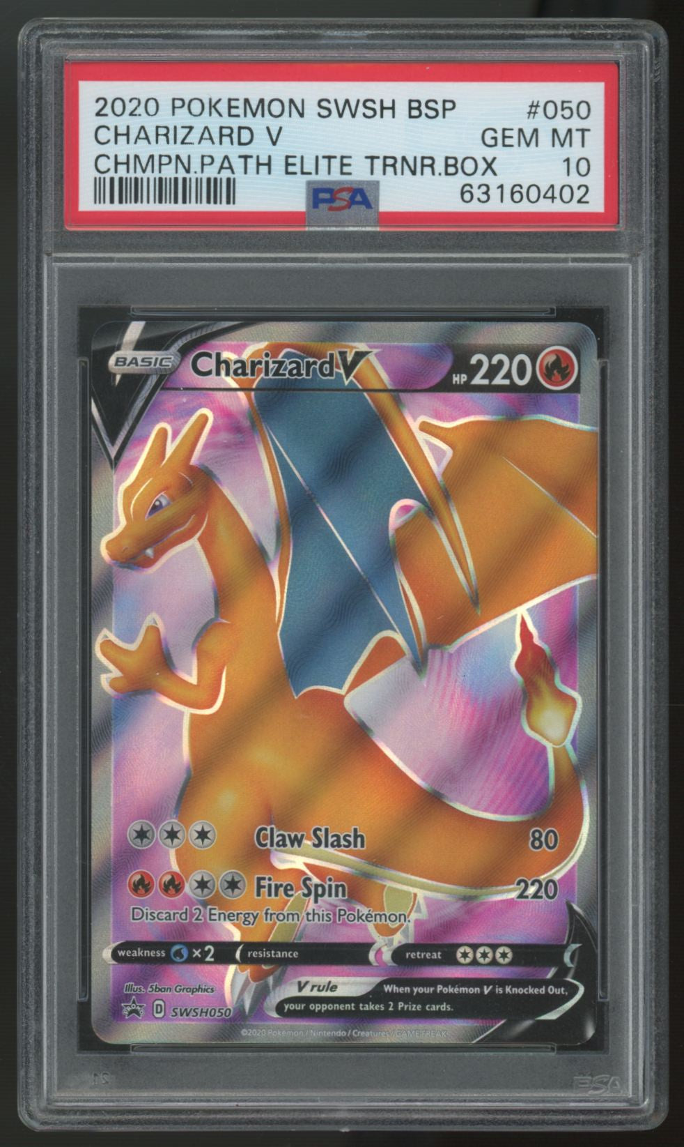 2020 Pokemon Charizard V Champions Path ETB Promo #050 PSA 10 (B)