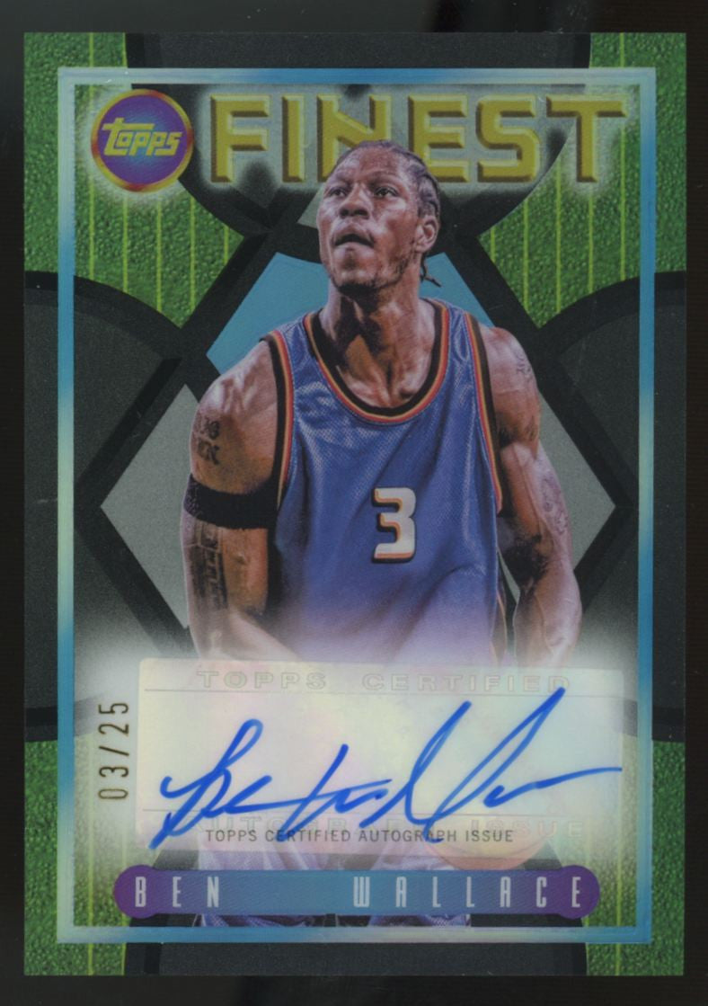 2023-24 Topps Finest Ben Wallace Flashback Auto Black Refractor /25 #FLA-BW