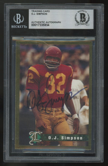 1998 Legends Sports OJ Simpson Signed Auto BGS Authentic