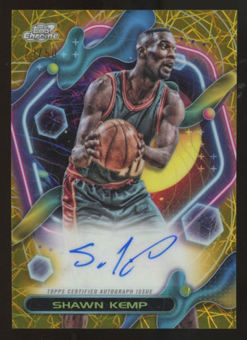 2023-24 Topps Cosmic Chrome Shawn Kemp Gold Interstellar Auto /50 #CCAV-SK