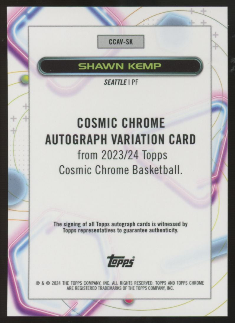 2023-24 Topps Cosmic Chrome Shawn Kemp Gold Interstellar Auto /50 #CCAV-SK