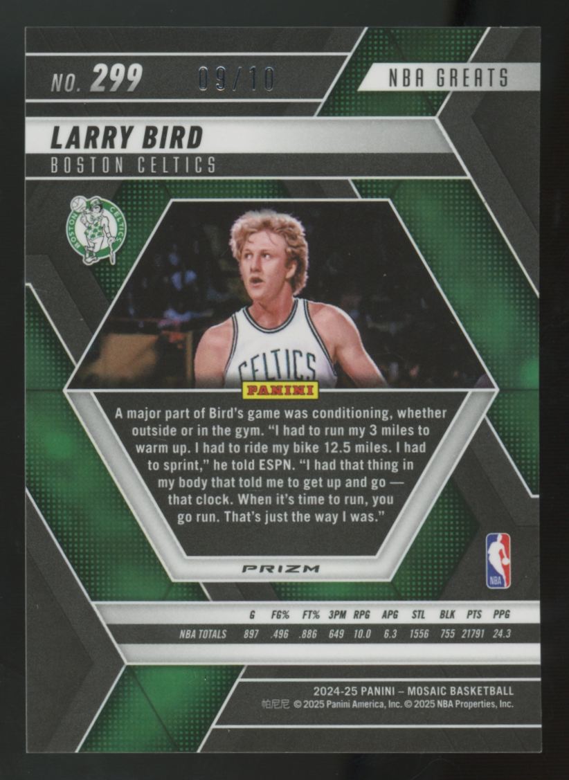 2024-25 Panini Mosaic Larry Bird Greats Gold Scope /10 #299