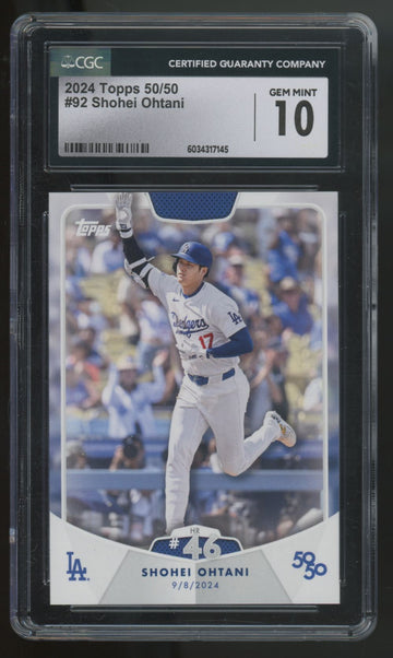 2024 Topps 50/50 Shohei Ohtani HR 46 #92 CGC 10