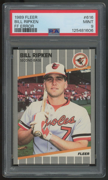 1989 Fleer Bill Ripken FF Error #616 PSA 9 *606