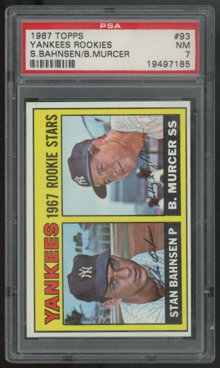 1967 Topps Stan Bahnsen/Bobby Murcer RC Rookie Stars #93 PSA 7
