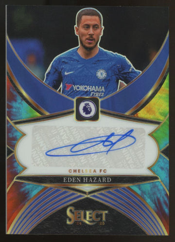 2024-25 Panini Select Premier League Eden Hazard Tie-Dye Prizm Auto /25 #SS-EHZ
