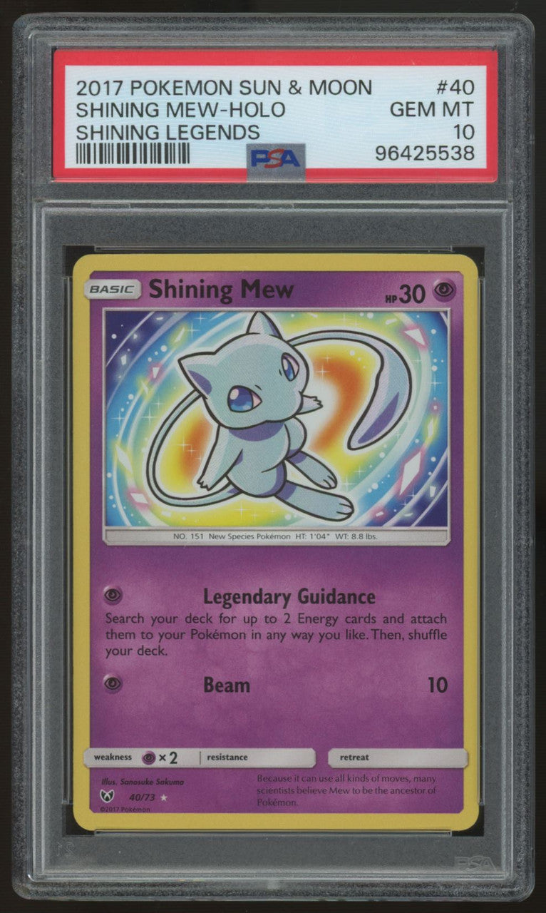 2017 Pokemon Shining Mew Shining Legends Holo #40 PSA 10