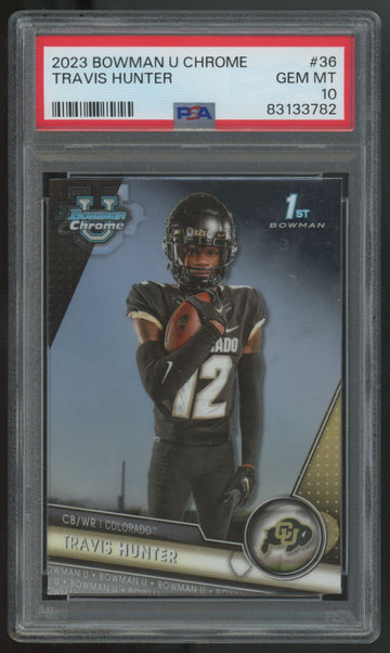 2023 Bowman Chrome University Travis Hunter 1st #36 PSA 10 *782