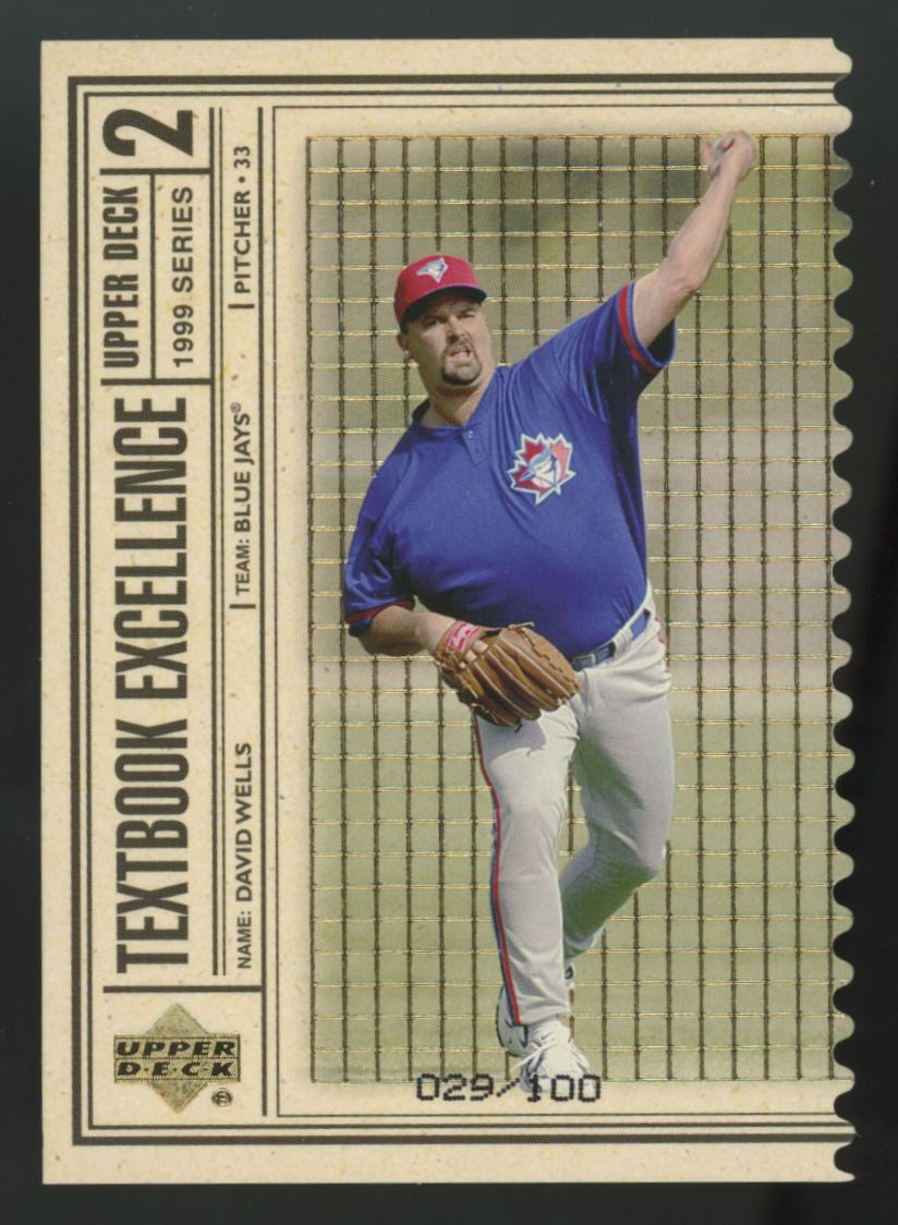 1999 Upper Deck Series Two David Wells Textbook Excellence Triple /100 #T22
