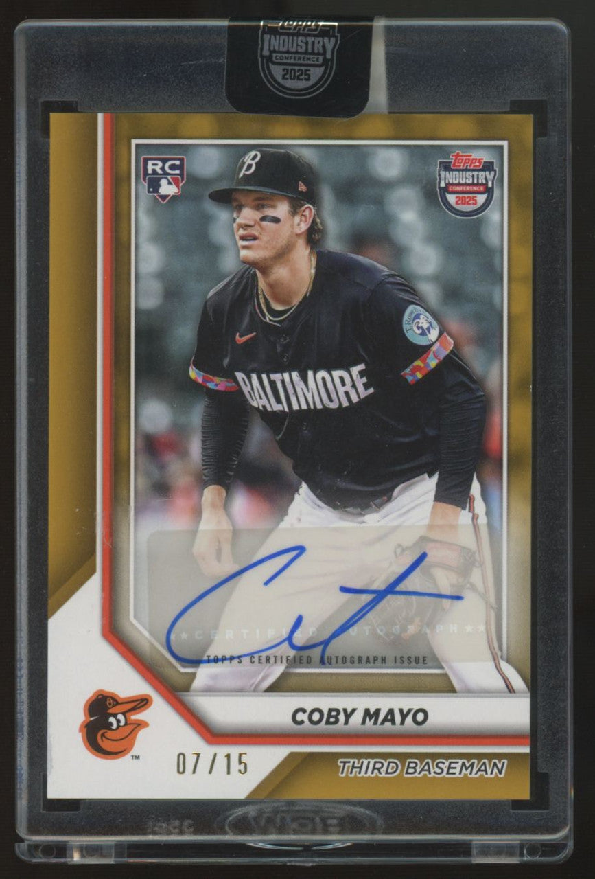 2025 Topps Industry Conference Coby Mayo RC Gold Auto /15 #MLBA-CM