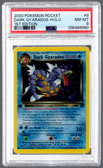 2000 Pokemon Dark Gyarados Team Rocket 1st Edition Holo #8 PSA 8