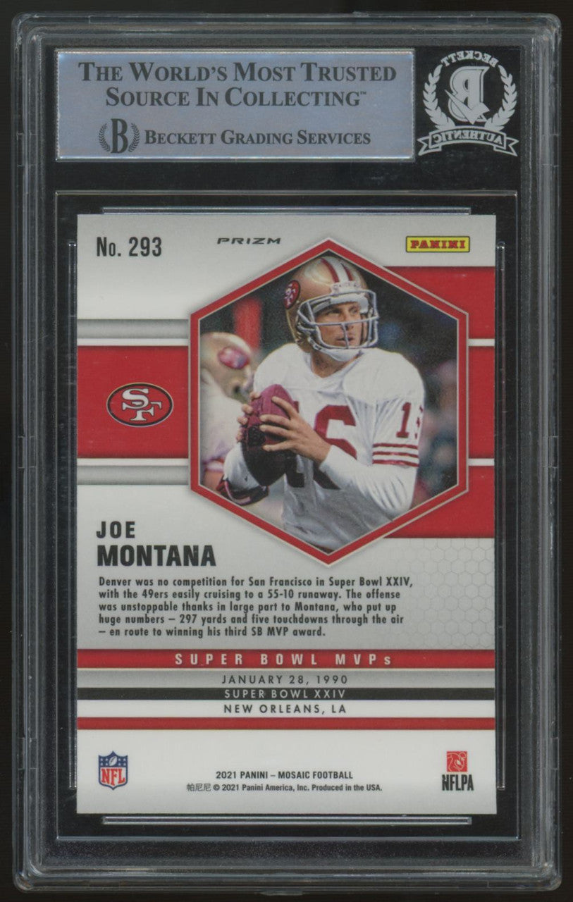 2021 Panini Mosaic Joe Montana Green Signed Auto #293 BGS Authentic