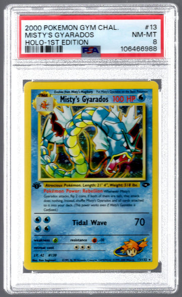 2000 Pokemon Misty's Gyarados Gym Challenge 1st Edition Holo #13 PSA 8
