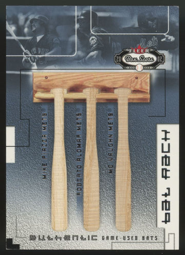 2002 Fleer Box Score Mike Piazza Alomar Vaughn Bat Rack Triple Relic /300