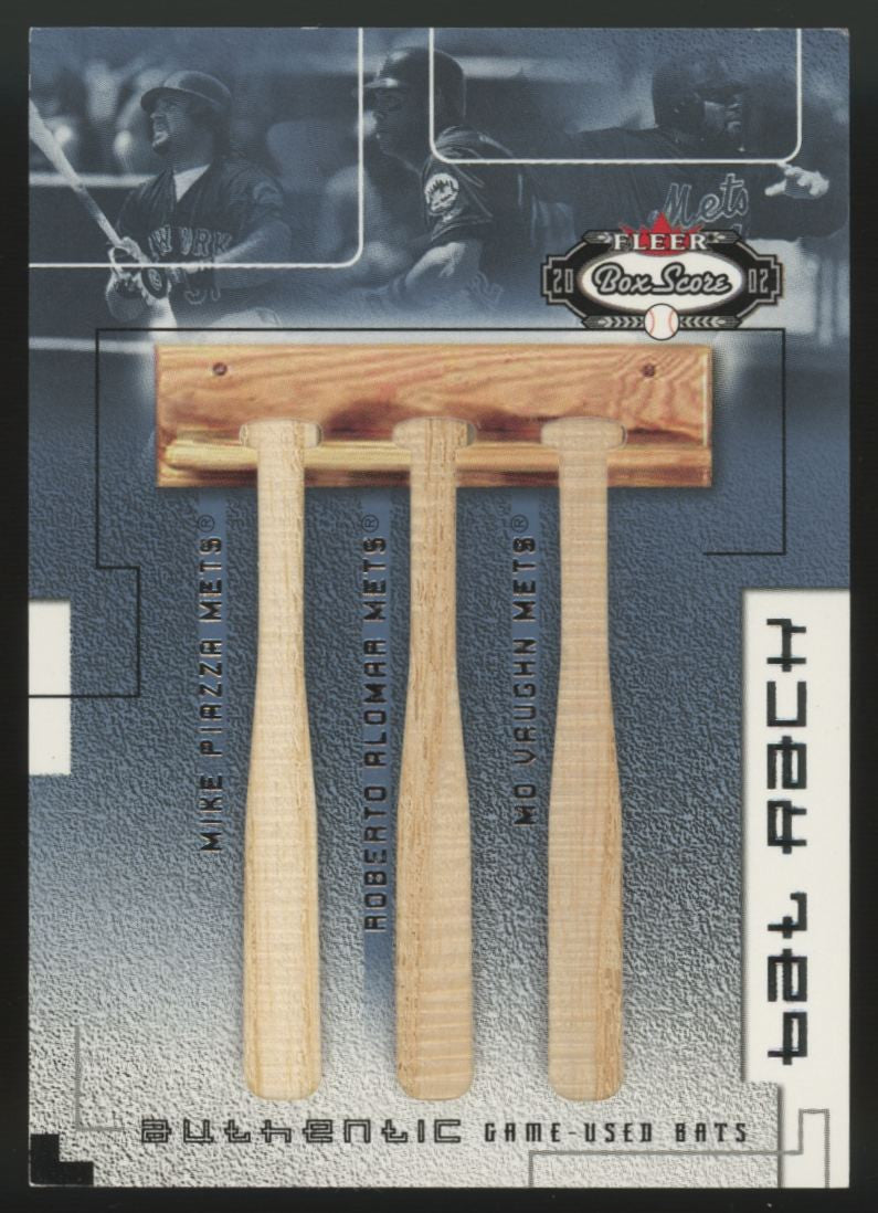 2002 Fleer Box Score Mike Piazza Alomar Vaughn Bat Rack Triple Relic /300