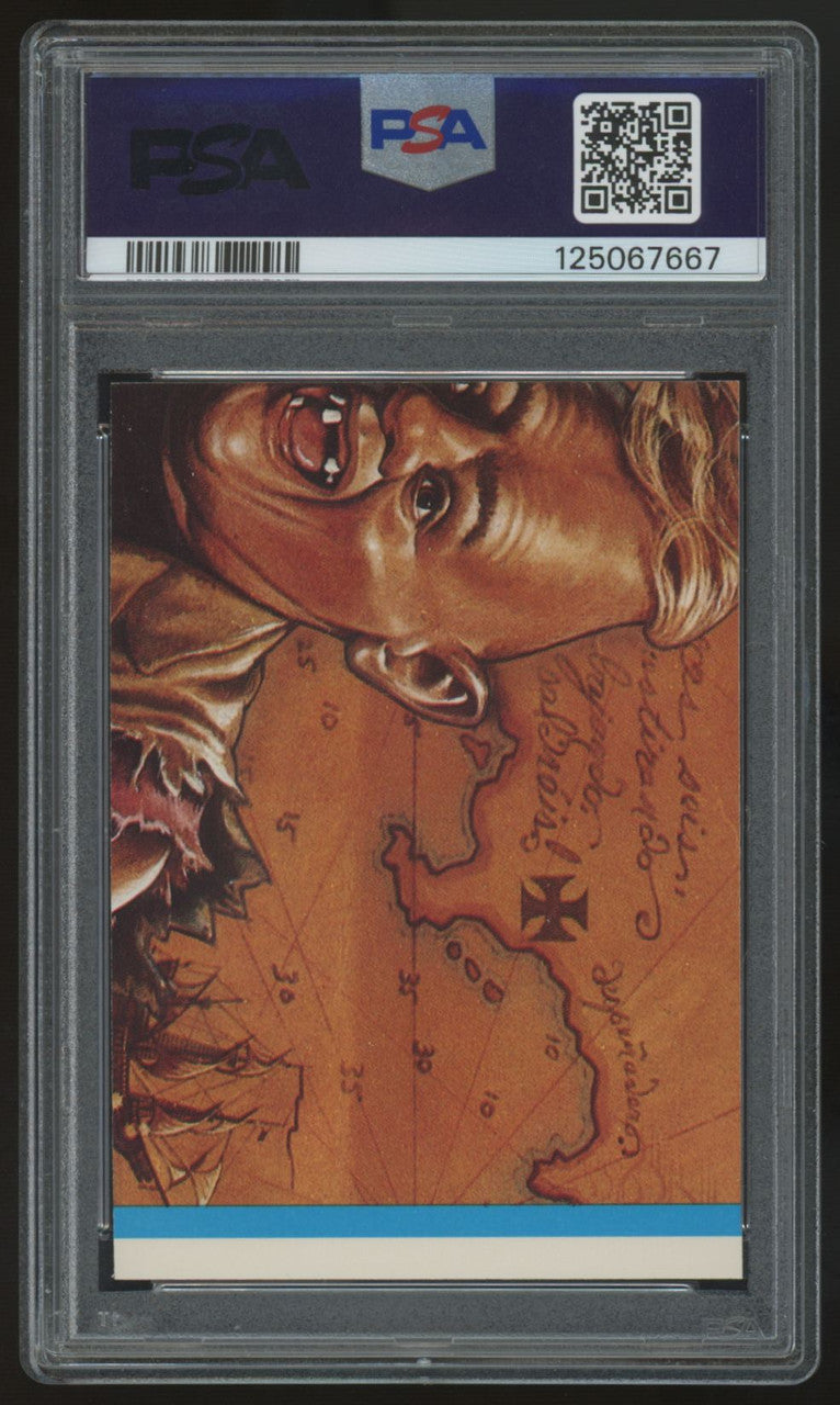 1985 The Goonies One-Eyed Willie Stickers Puzzle Back #10 PSA 7