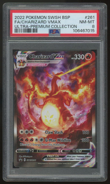 2022 Pokemon Charizard VMAX Ultra Premium Full Art Promo #261 PSA 8