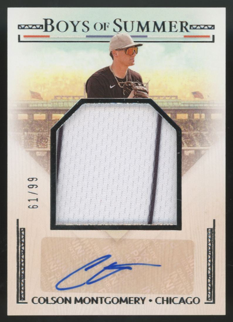 2024 Panini Boys Of Summer Colson Montgomery Jumbo Prospect Patch Auto /99