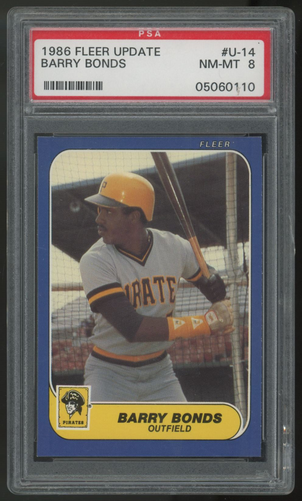 1986 Fleer Update Barry Bonds RC #U-14 PSA 8 *110
