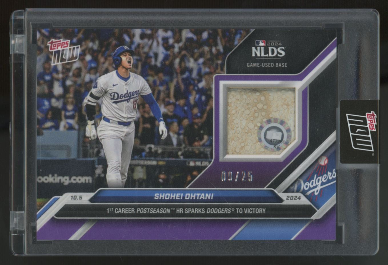 2024 Topps Now Shohei Ohtani NLDS Game Used Base Patch Purple /25 #801D