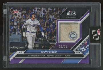 2024 Topps Now Shohei Ohtani NLDS Game Used Base Patch Purple /25 #801D
