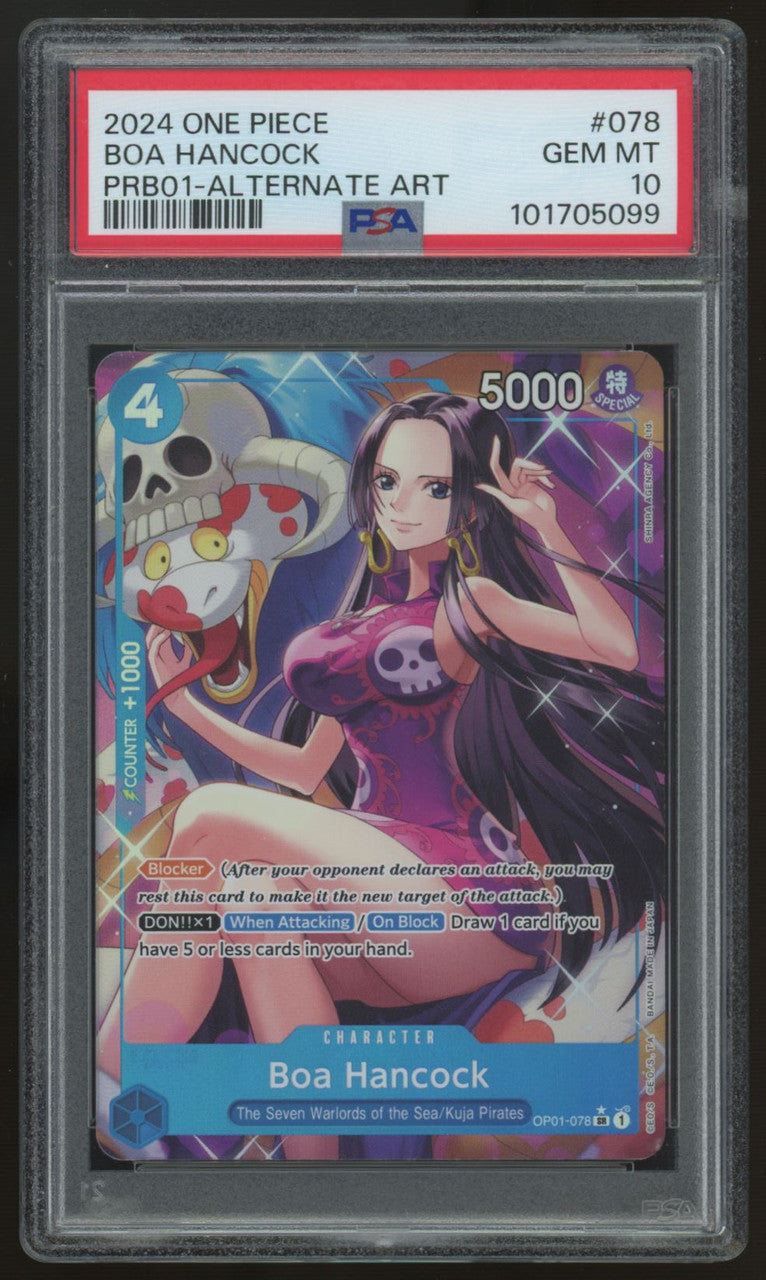 2024 One Piece Boa Hancock PRB01 Alt Art #078 PSA 10