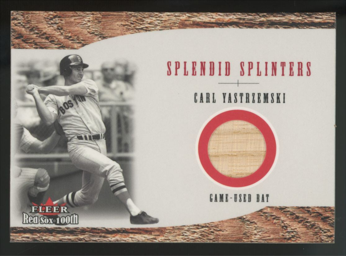 2001 Fleer Red Sox 100th Carl Yastrzemski Splendid Splinters Bat Relic "A"