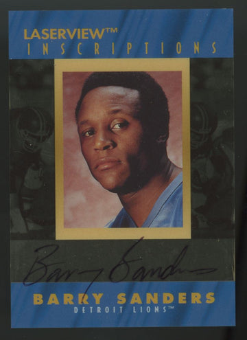 1996 Pinnacle Barry Sanders Laserview Inscriptions Auto /2900
