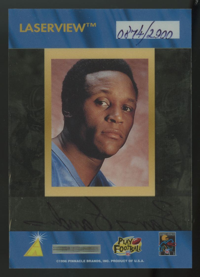 1996 Pinnacle Barry Sanders Laserview Inscriptions Auto /2900