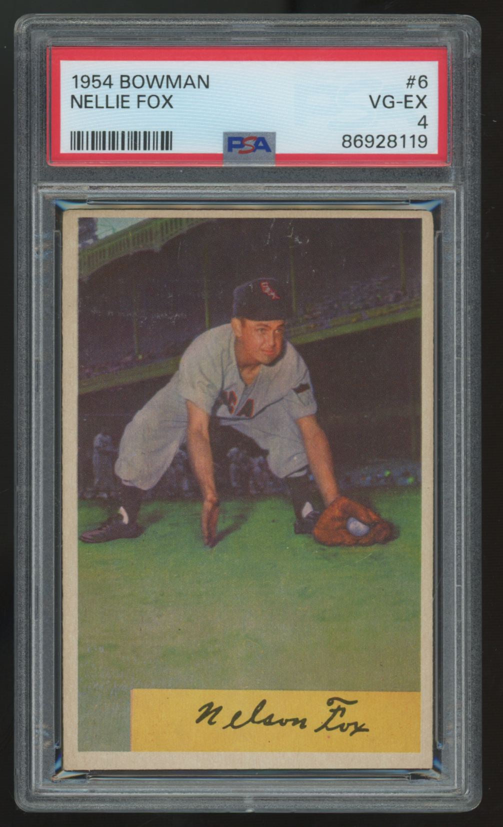 1954 Bowman Nellie Fox #6 PSA 4