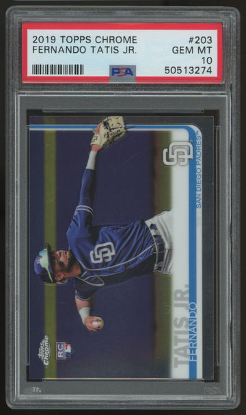 2019 Topps Chrome Update Fernando Tatis Jr. RC #203 PSA 10 *274