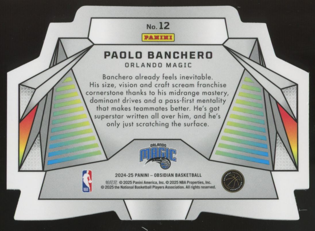 2024-25 Panini Obsidian Paolo Banchero Vitreous Die-Cut #12